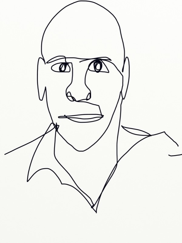 Self Portrait Line Drawing #4 by Eric Sanders