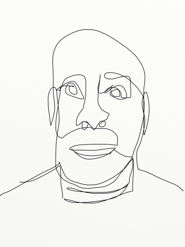 Self Portrait Line Drawing #2 by Eric Sanders