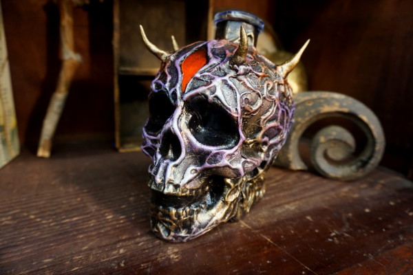 Skull with red diamond