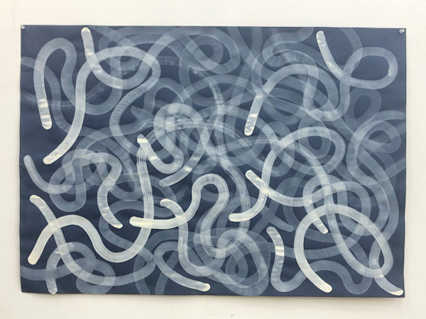 Large Parasites, blue paper by Anna Marie Rockwell, Image 1.