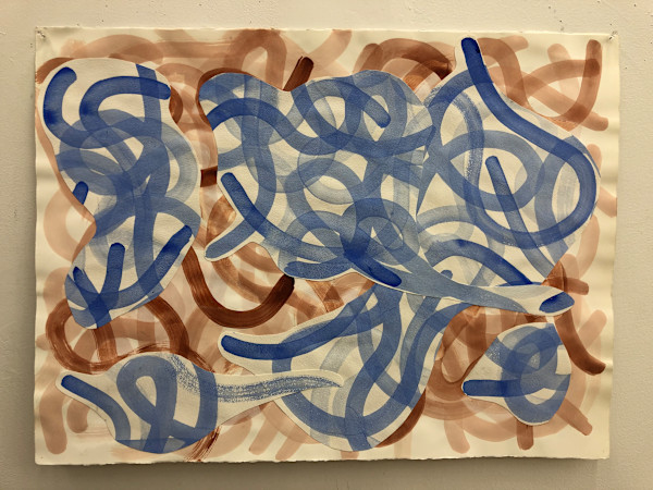 Blue and Brown Stroke Collage by Anna Marie Rockwell, Image 1.