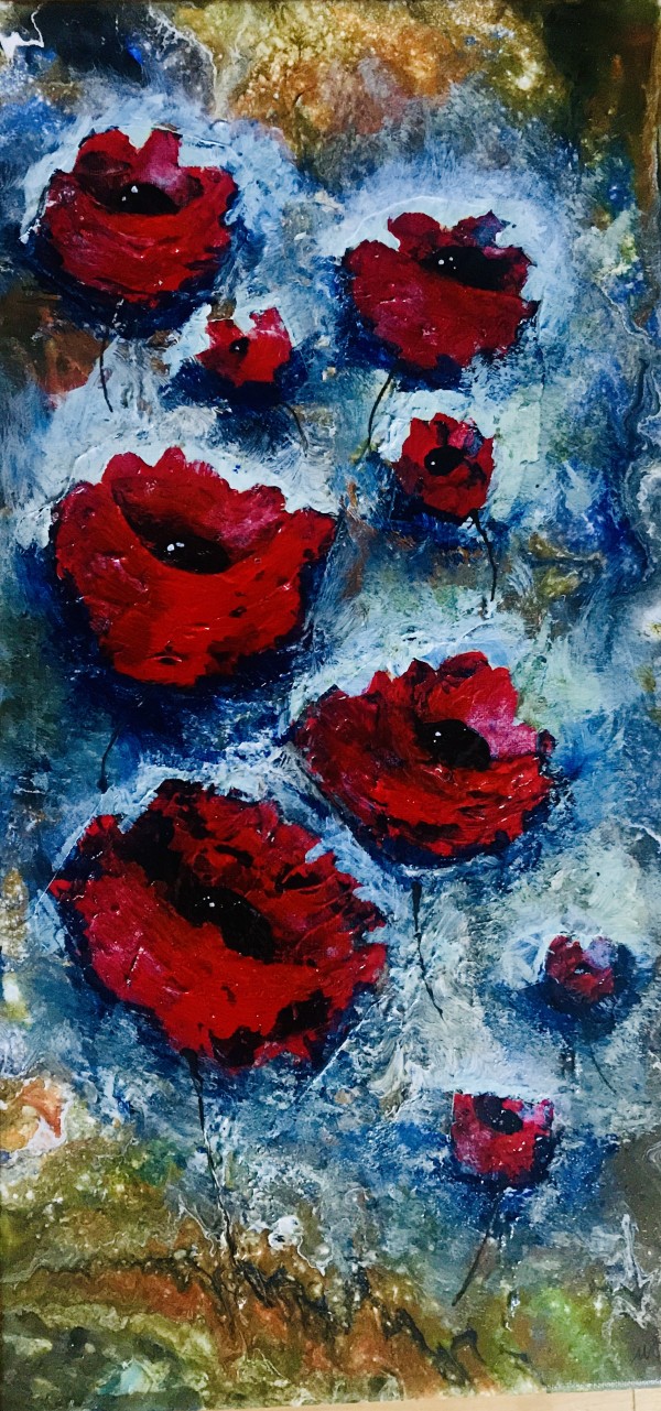 Free Fall Red Poppies by Margo Thomas