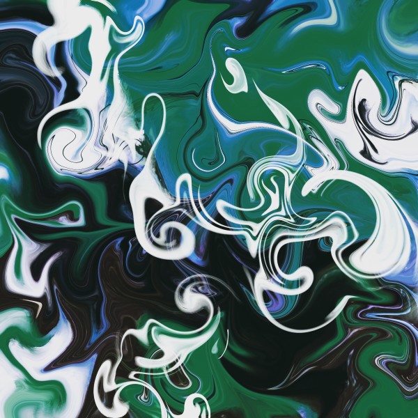 Abstract Green and White Swirls by Margo Thomas