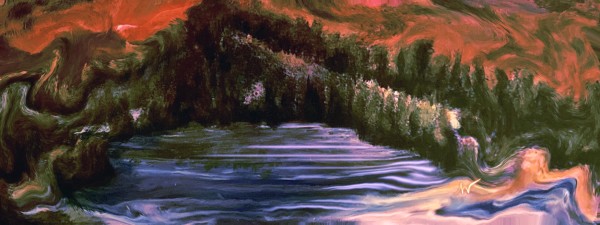 Fiery Sunset - Digital Study Frozen Lake