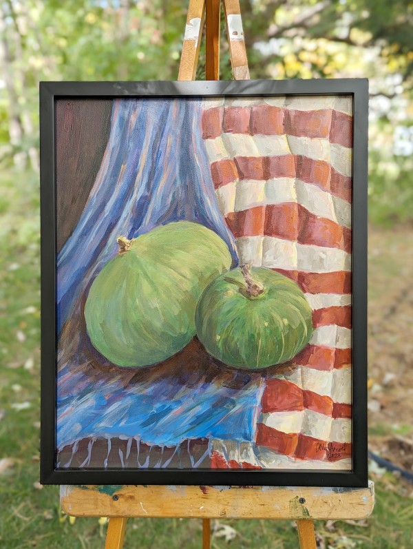 Chao's Winter Squash on Cambodian Silk by Carrie Arnold