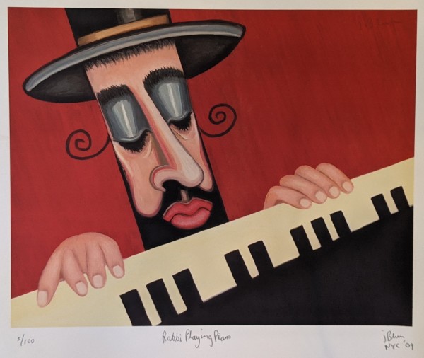 Rabbi Playing Piano by Jonathan Blum