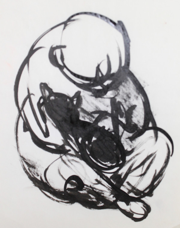 Doodles - 12 (Seated Figure) by Leopold Segedin