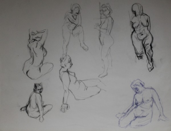 Figure Studies (Female Nudes) #1 (c1980) by Leopold Segedin