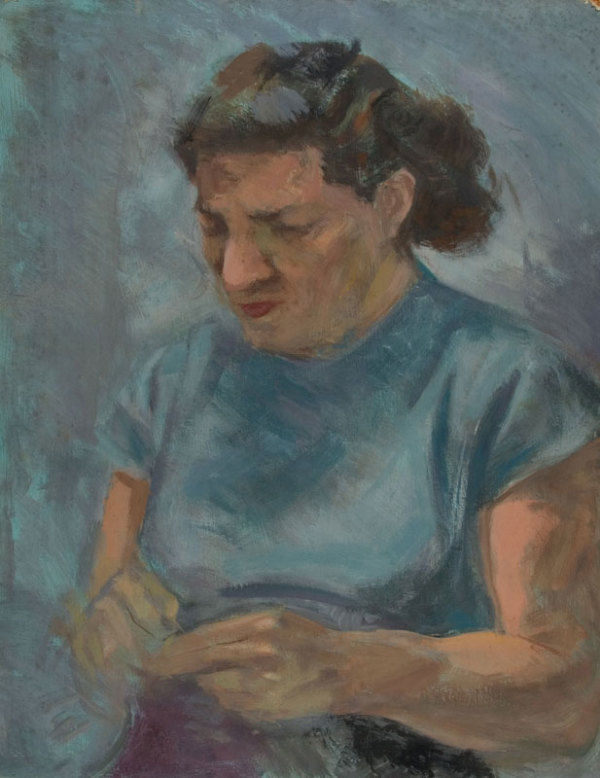 Untitled - Portrait of Bessie Segedin (c1950) by Leopold Segedin