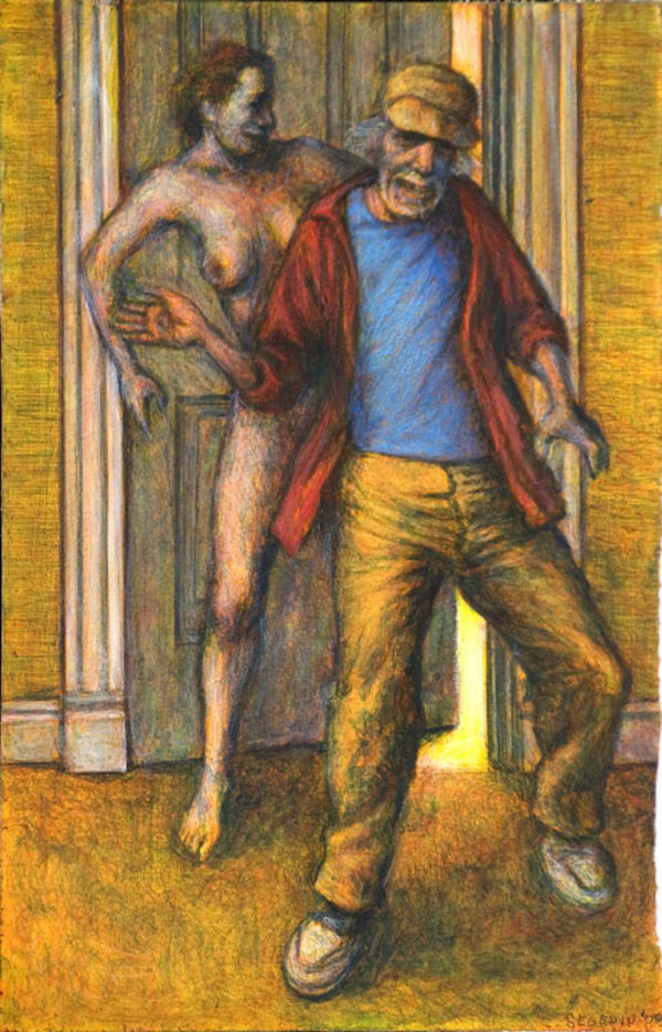 Old Man Dancing with Nude