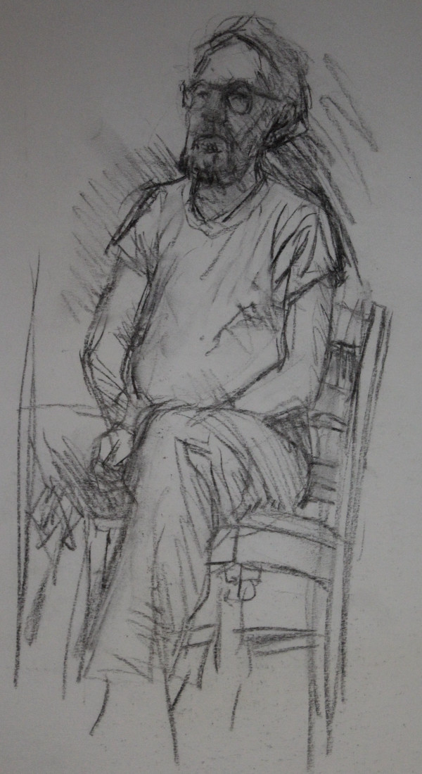 Self Portrait (Seated with Glasses) (c1980) by Leopold Segedin
