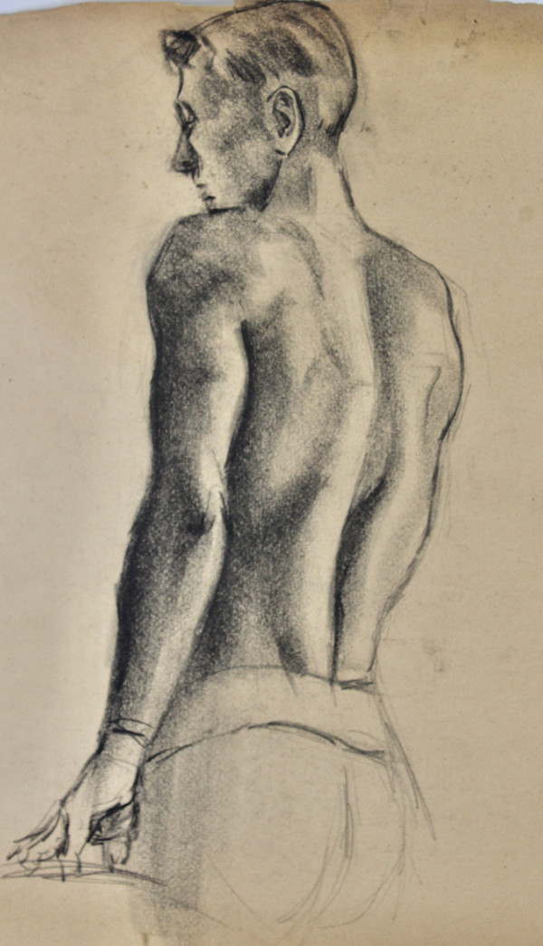 Student Work - Standing Male in Shorts From Behind by Leopold Segedin, Image 1.