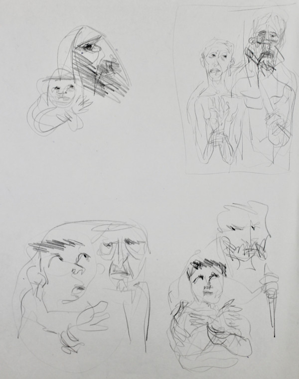 Study - Four Pairs of Figures by Leopold Segedin, Image 1.