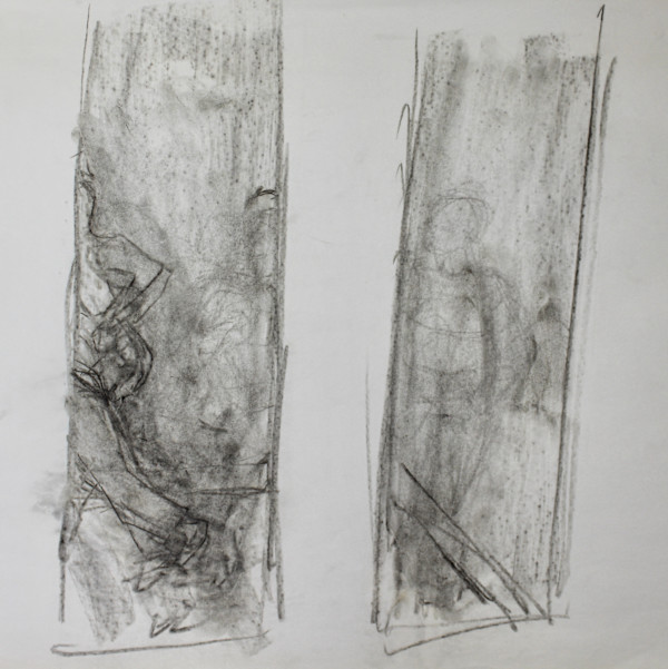 Study - Interiors series (Figures in Window - #2) by Leopold Segedin