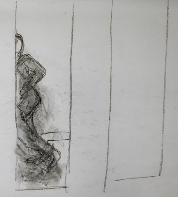 Study - Interiors series (Figures in Window - #3) by Leopold Segedin