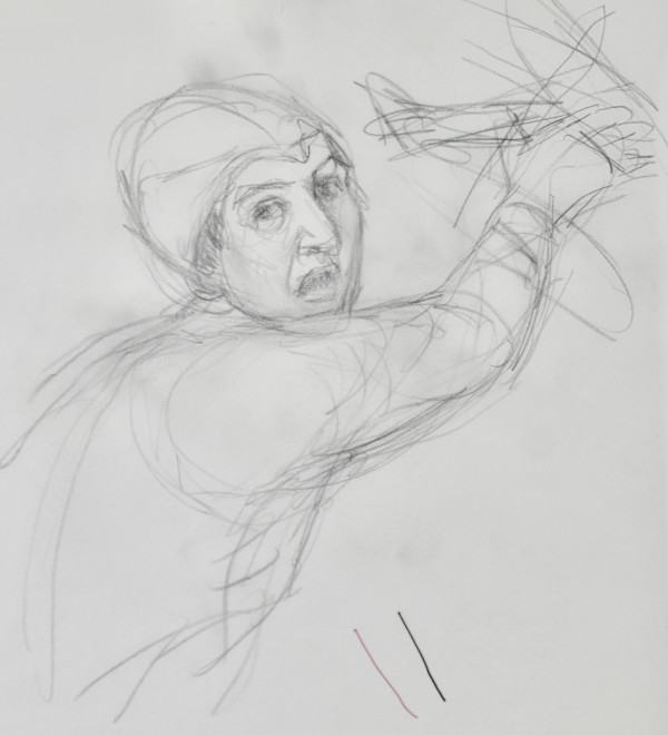 Tracing - Boy With Model Airplane (Unknown Painting) by Leopold Segedin, Image 1.