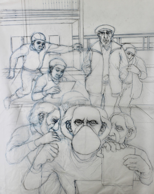 Tracing - Multiple Self Portrait with Mask by Leopold Segedin