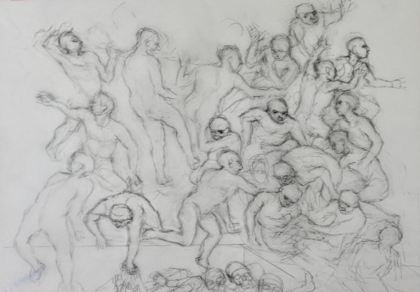 Tracing - Study for Battle of Cascina by Leopold Segedin, Image 2.