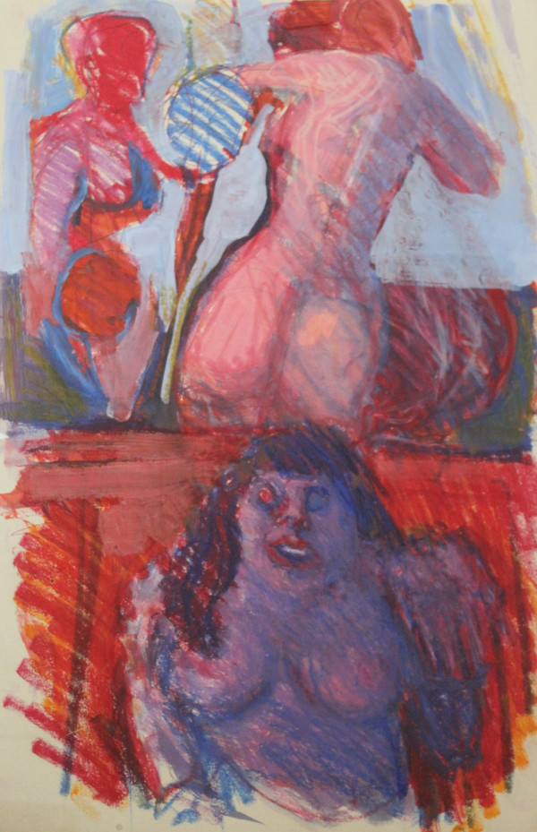 Untitled - 3 Nude Female Figures by Leopold Segedin