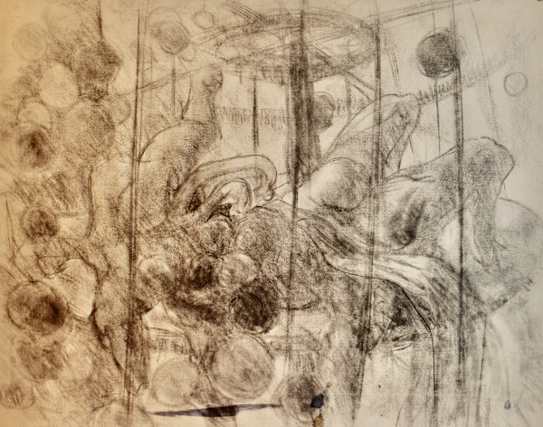 Untitled - Abstract with Balloons (Body Parts Era) by Leopold Segedin