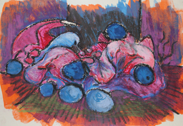 Untitled - Abstract with Balloons (c1971) by Leopold Segedin