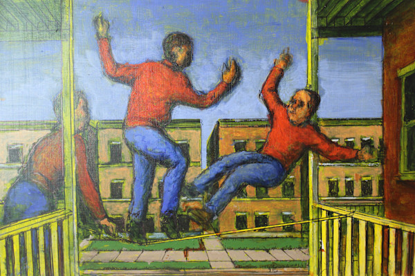 Untitled - Boys on Tightrope by Leopold Segedin