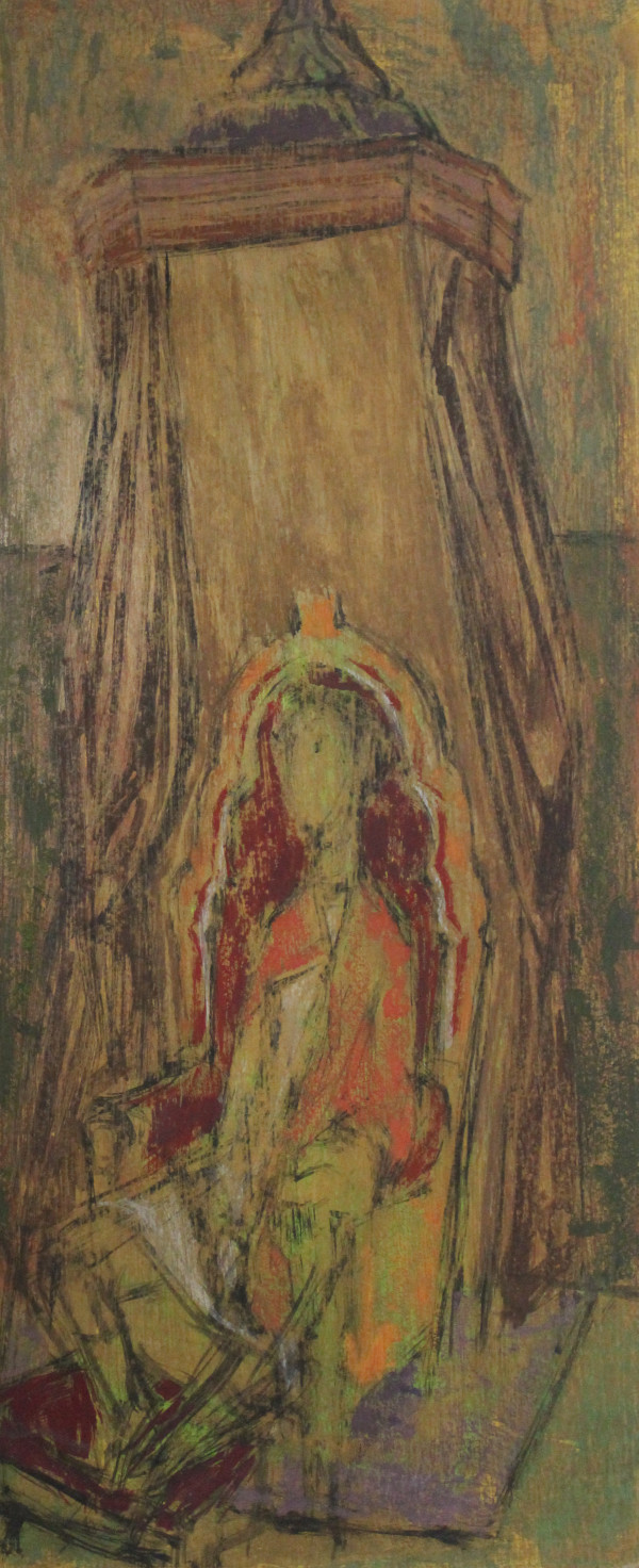 Untitled - Figure on Throne (c1948) by Leopold Segedin