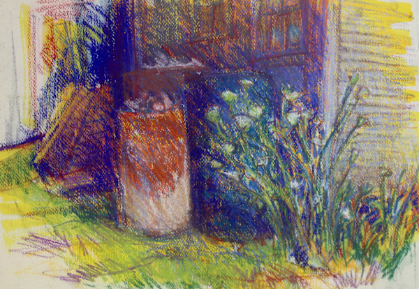 Untitled - Flowers in Backyard by Leopold Segedin, Image 1.