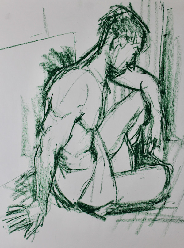 Untitled - Male Model Seated on Floor by Leopold Segedin