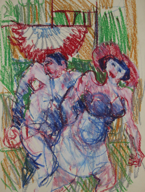 Untitled - Male and Female Figures (c1967) by Leopold Segedin