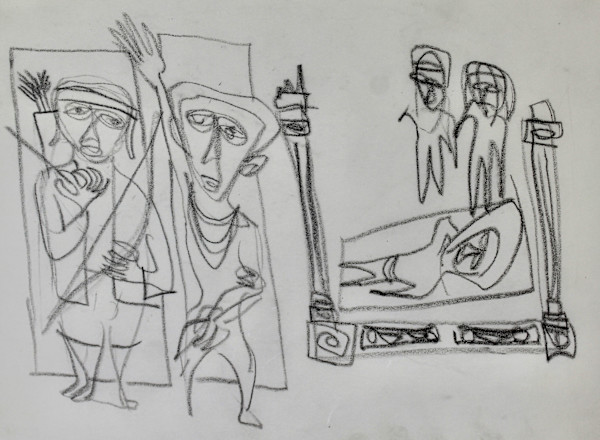 Untitled - Multiple Figures (including Archer) by Leopold Segedin, Image 1.