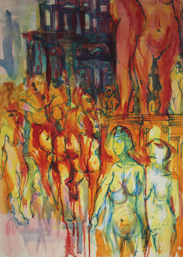 Untitled - Multiple Nude Female Figures #1 (c1965) by Leopold Segedin
