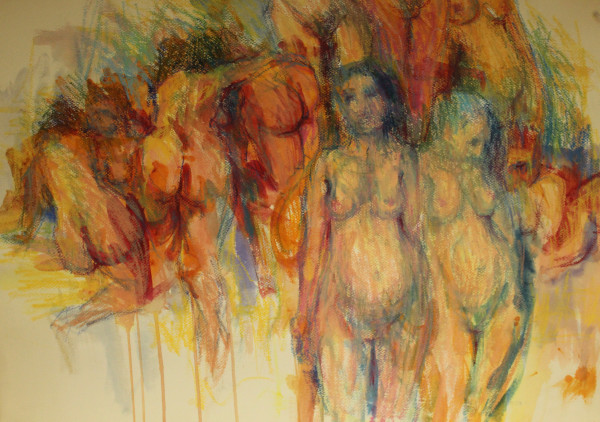 Untitled - Multiple Nude Female Figures #2 (c1965) by Leopold Segedin