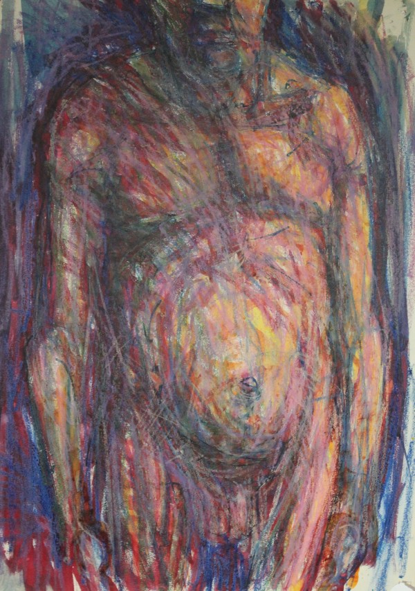 Untitled - Nude Male Figure From Front by Leopold Segedin