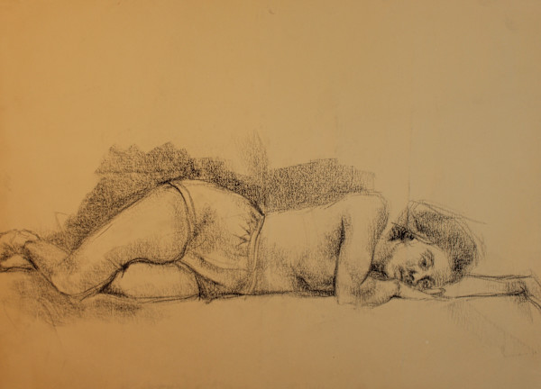 Untitled - Reclining Woman by Leopold Segedin