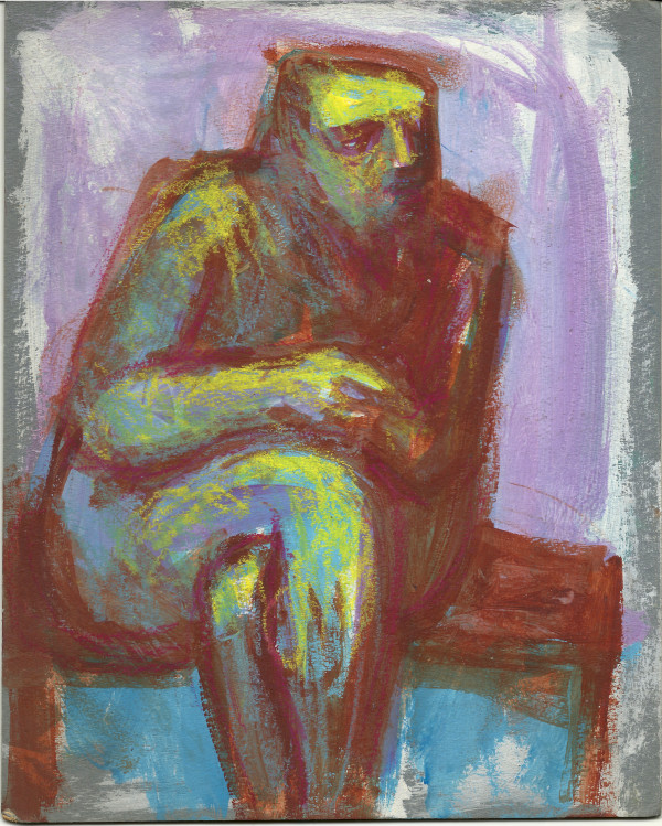Untitled - Seated Man (c1965) by Leopold Segedin