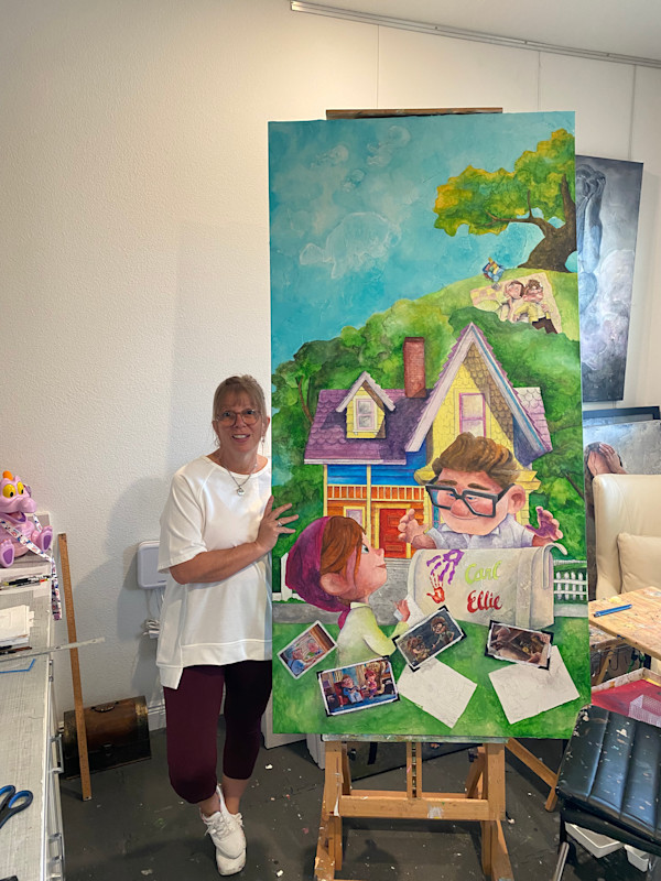 JOURNEY TO PARADISE FALLS ( UP ) PAINTING-DISNEY PIXAR- by JACINTHE LACROIX. MASTER SCULPTOR AND ARTIST, Image 7.