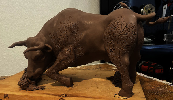 Bull in progress by Jacinthe Lacroix