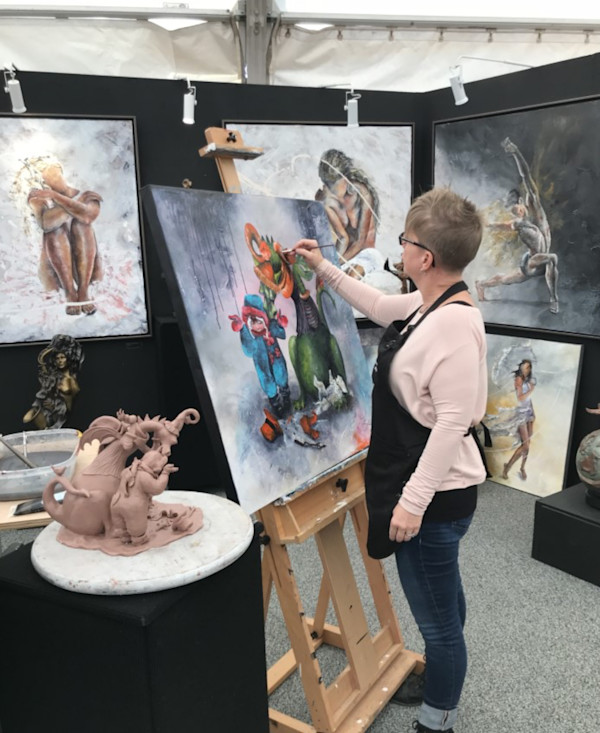 JACINTHE  IN STUDIO OR IN SHOW by JACINTHE LACROIX. MASTER SCULPTOR AND ARTIST