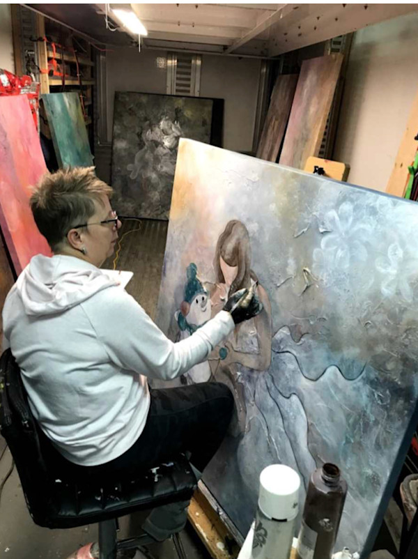 JACINTHE  IN STUDIO OR IN SHOW by JACINTHE LACROIX. MASTER SCULPTOR AND ARTIST