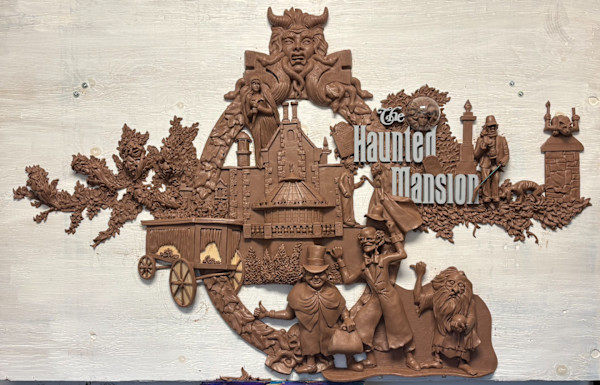 WELCOME, FOOLISH MORTALS. ( HAUNTED MANSION ) PHOTO OF BRONZE WALL RELIEF SCULPTURE AT THE FOUNDRY by JACINTHE LACROIX. MASTER SCULPTOR AND ARTIST, Image 1.