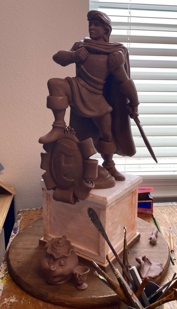 GUIDED BY HER SONG (PRINCE ERIC). IN PROGRESS by JACINTHE LACROIX. MASTER SCULPTOR AND ARTIST, Image 1.