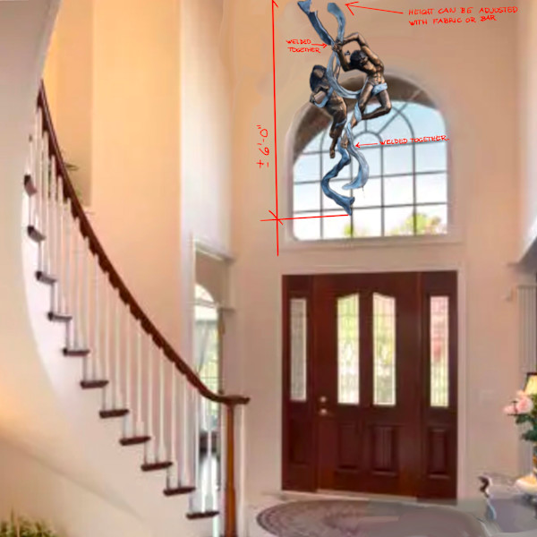 GRAVITY UNBOUND 1/2 LIFE SIZE -BOTH by JACINTHE LACROIX. MASTER SCULPTOR AND ARTIST