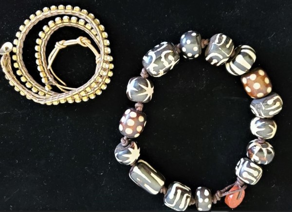 ChanLuu Bracelet, Venetian African Bead Necklace & Ralph Lauren Signature Scarf