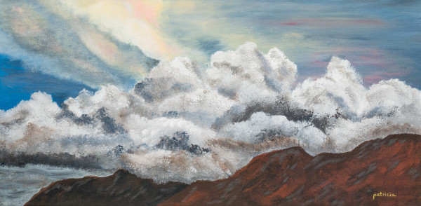 Clouds Enshroud Sandia Crest by Patricia Gould
