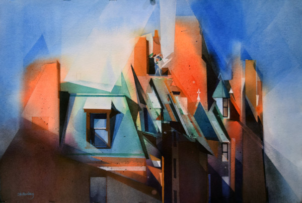 Back Bay Roofs (unfinished) by Donald Stoltenberg