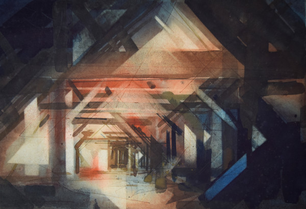 Barn Interior Study by Donald Stoltenberg