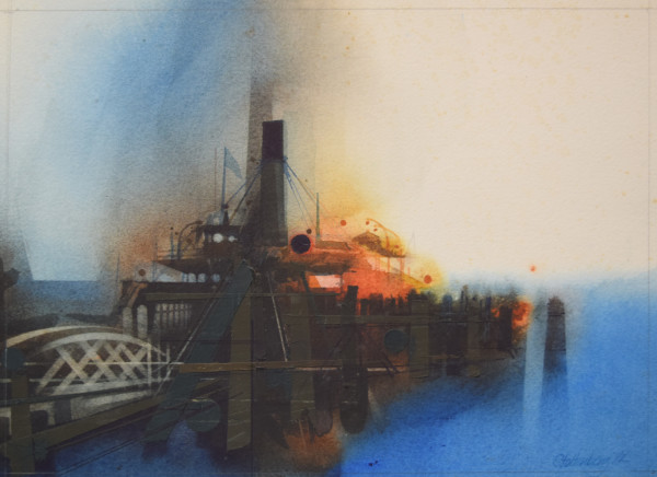 Ferryboat Landing by Donald Stoltenberg