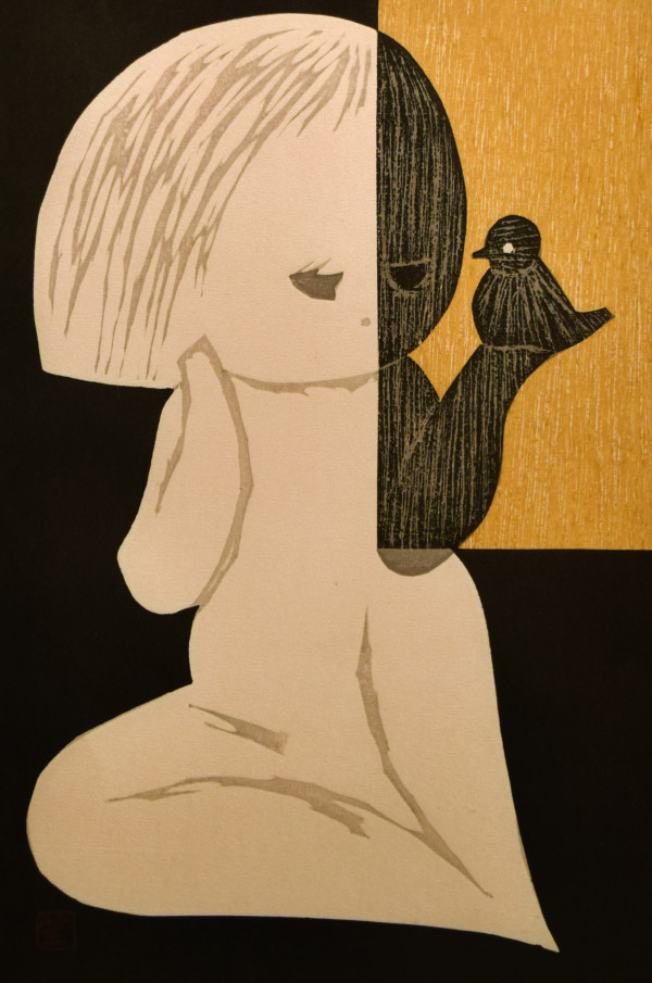 Girl with Bird by Kaoru Kawano