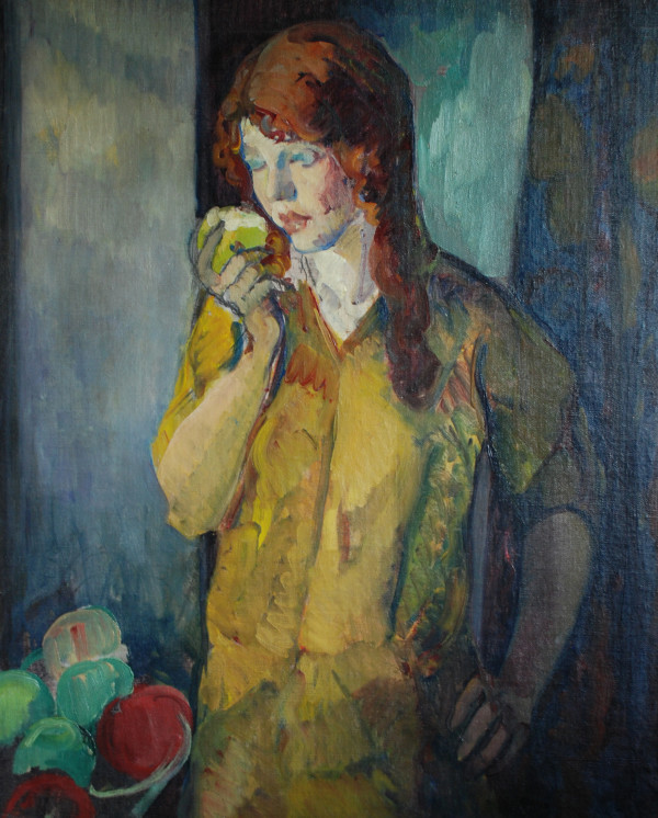 Girl with Apple by Leon Kroll